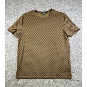 Express Shirt Men's Size L Gold Black Short Sleeve Casual Adult Top Cotton Tee